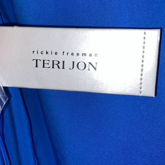 Teri Jon by Rickie Freeman blue collared cape dress - Picture 11 of 13